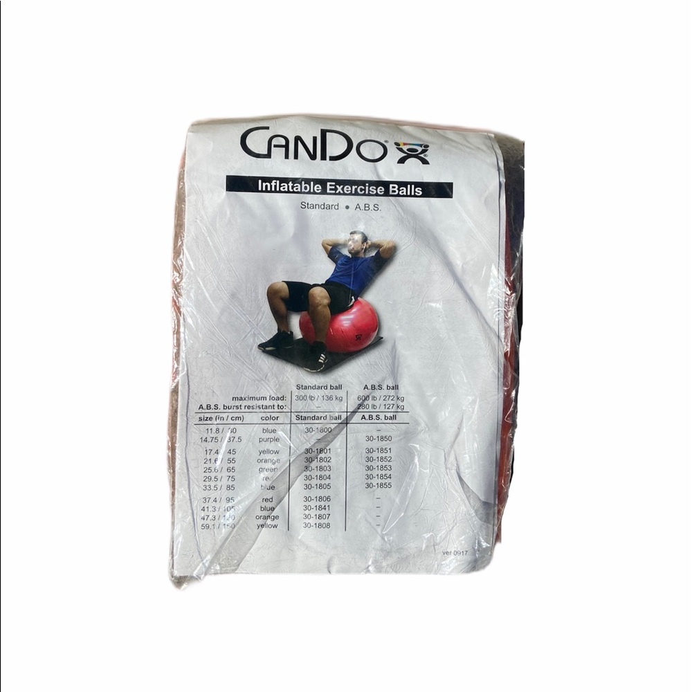 CanDo Orange Inflatable Exercise Ball - Picture 2 of 4